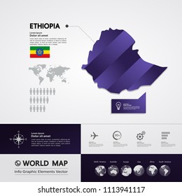 Ethiopia Map vector illustration