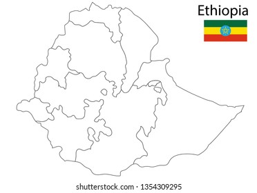 Ethiopia map vector illustration
