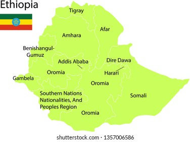 Ethiopia map vector illustration
