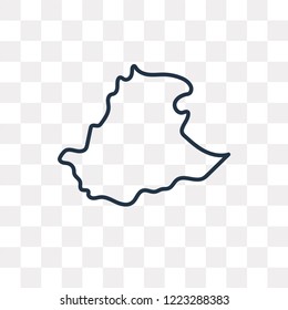 Ethiopia map vector outline icon isolated on transparent background, high quality linear Ethiopia map transparency concept can be used web and mobile