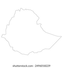 Karte von Äthiopien. Karte von Äthiopien in weißer Farbe