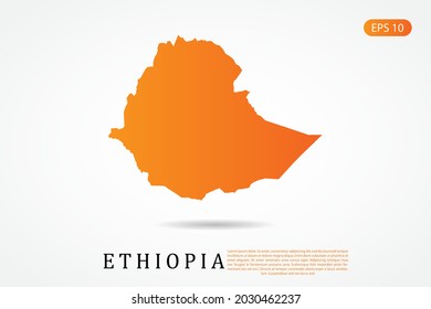 Ethiopia Map - World Map International vector template with Orange gradient color isolated on white background - Vector illustration eps 10
