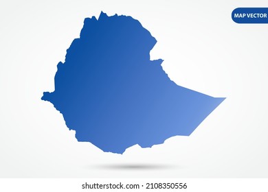 Ethiopia Map - World Map International vector template with Blue gradient color isolated on white background for design, education, website, infographic - Vector illustration eps 10