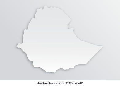 Ethiopia Map - World map International vector template with 3D, paper style including shadow and white color on grey background for design, education, infographic - Vector illustration eps 10