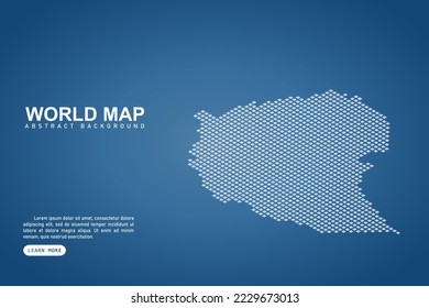 Ethiopia Map - World map International vector template with isometric top and white pixel, grid, grunge, halftone style isolated on blue background for design, web - Vector illustration eps 10