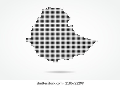 Ethiopia Map - World map vector template with Black pixel, grid, grunge, halftone style isolated on white background for education, infographic, design, banner - Vector illustration eps 10