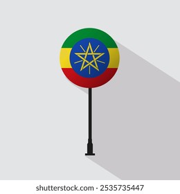 Ethiopia National Circle Sign Flag Vector Illustration