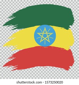 ETHIOPIA national flag brush vector on transparent background