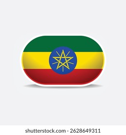 Ethiopia national flag button vector