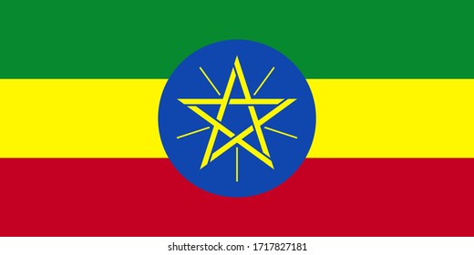 Ethiopia national flag graphics design. Perfect for business concepts, backdrop, backgrounds, sticker, label, poster and wallpaper.