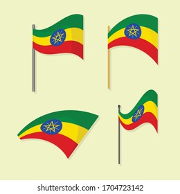 Ethiopia national flag simple vector design