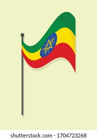 Ethiopia national flag simple vector design