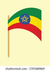 Diseño simple de vectores en la bandera nacional de Etiopía