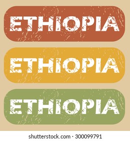 Ethiopia on colored background