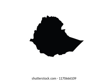 Ethiopia outline map country shape
