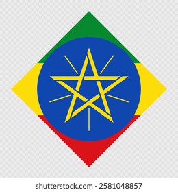 Ethiopia rhombus flag. Vector illustration.