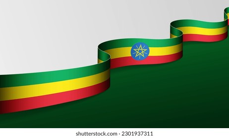 Ethiopia ribbon flag background. Element of impact for the use you want to make of it.
