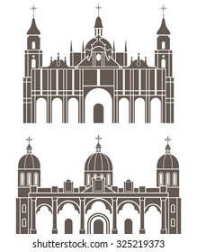 Ethiopia set. Isolated Ethiopia building on white background