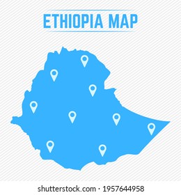 Ethiopia Simple Map With Map Icons