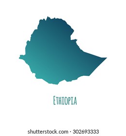 Ethiopia vector map with color gradient and caption on white background. Can be used as element of your infographics or presentation