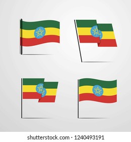 Ethiopia Waving Flag set