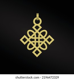 Ethiopian ancient christian orthodox golden cross design.crossed geometric shape pattern. High quality illustration.