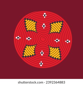 Ethiopian basket. High quality vector Illustration of an Ethiopian detailed woven basket pattern. 