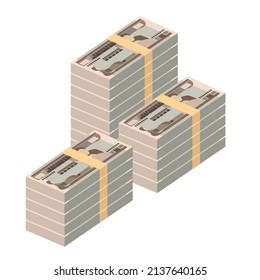 Ethiopian Birr Vector Illustration. Ethiopia money set bundle banknotes. Paper money 10 Br. Flat style. Isolated on white background. Simple minimal design.