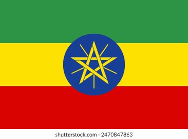 Ethiopian flag illustrator country flags