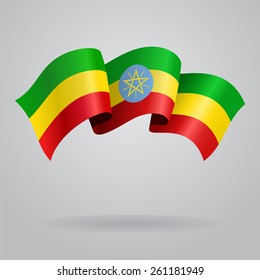 Ethiopian waving Flag. Vector illustration Eps 8.
