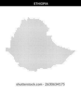 Ethiopia's borders shown in dots