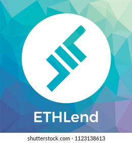 ETHLend (LEND) vector logo. Decentralized and secure financial marketplace for peer to peer lending agreements using Blockchain and Smart Contracts and ETHLend crypto currency