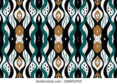 Ethnic abstract African Pattern art . tribal African geometric vector ikat pattern. Folk embroidery, Indian, Scandinavian, Gypsy, Mexican, African rug, wallpaper.
