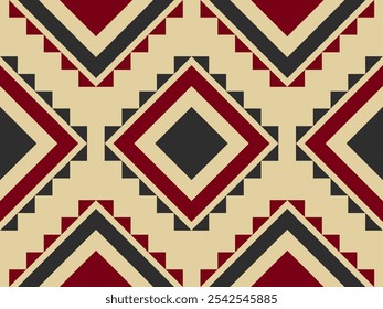 Ethnic abstract art. Aztec ornament print. Geometric ethnic pattern seamless color oriental. Design for background, curtain, carpet, wallpaper, clothing, wrapping, batik.