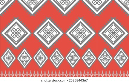 Ethnic Abstract Art, Aztec Ornamental Art, Seamless Geometric Ethnic Patterns, Oriental Colors, Background Design, Curtain, Carpet, Wallpaper, Clothing, Wrapping, Batik