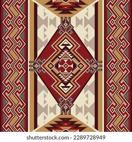 Ethnic abstract art. Seamless pattern in tribal, folk embroidery, and Mexican style. Aztec geometric art ornament print.Design for carpet, wallpaper, clothing, wrapping, fabric, cover, textile