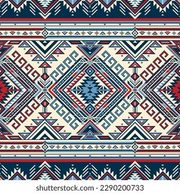 Ethnic abstract art. Seamless pattern in tribal, folk embroidery, and Mexican style. Aztec geometric art ornament print.Design for carpet, wallpaper, clothing, wrapping, fabric, cover, textile