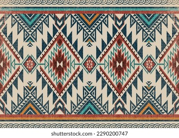 Ethnic abstract art. Seamless pattern in tribal, folk embroidery, and Mexican style. Aztec geometric art ornament print.Design for carpet, wallpaper, clothing, wrapping, fabric, cover, textile