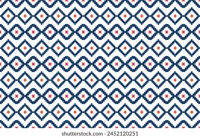 Ethnic abstract art. Seamless pattern in tribal, folk embroidery, and Mexican style. Aztec geometric art ornament print. Design for carpet, clothing, wrapping, fabric, cover.