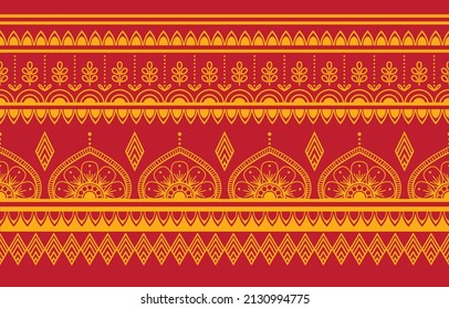 Ethnic abstract Asia art. RedSeamless pattern in tribal, folk embroidery, and Indian style. Aztec geometric art ornament print.Design for carpet, wallpaper, clothing, wrapping, fabric, cover, textile.