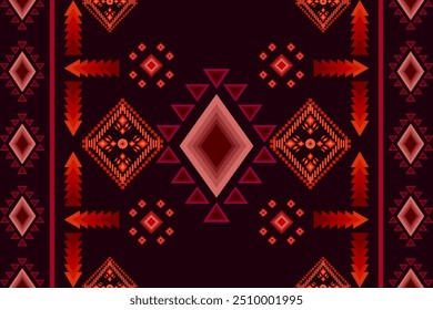 Ethnic abstract Aztec geometric oriental traditional seamless embroidery pattern. Native Navajo boho texture element style design for fabric, clothing, background, ornament, Ikat, textile, wallpaper