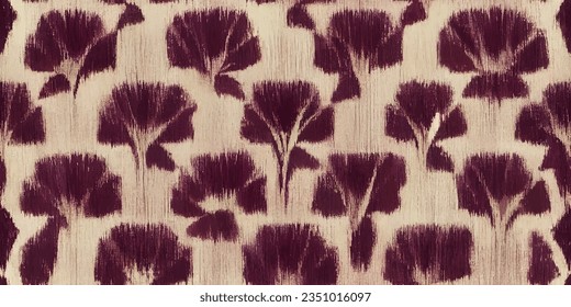 Ethnic abstract background art.Ikat tribal, boho tie die colors  seamless wallpaper. Motif ethnic handmade beautiful Ikat art. Ethnic abstract floral pink background art. 