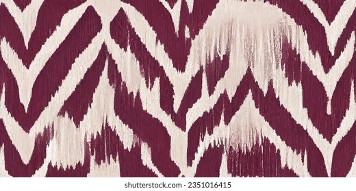 Ethnic abstract background art.Ikat tribal, boho tie die colors  seamless wallpaper. Motif ethnic handmade beautiful Ikat art. Ethnic abstract floral pink background art. 