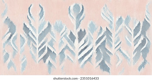 Ethnic abstract background art.Ikat tribal, boho tie die colors  seamless wallpaper. Motif ethnic handmade beautiful Ikat art. Ethnic abstract floral pink background art. 