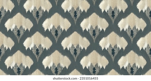 Ethnic abstract background art.Ikat tribal, boho tie die colors  seamless wallpaper. Motif ethnic handmade beautiful Ikat art. Ethnic abstract floral pink background art. 