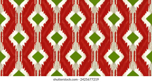 Ethnic abstract background art.Ikat tribal, boho tie die colors seamless wallpaper. Motif ethnic handmade beautiful Ikat art. Ethnic abstract floral pink background art.