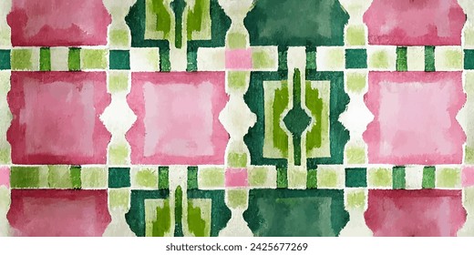 Ethnic abstract background art.Ikat tribal, boho tie die colors seamless wallpaper. Motif ethnic handmade beautiful Ikat art. Ethnic abstract floral pink background art.