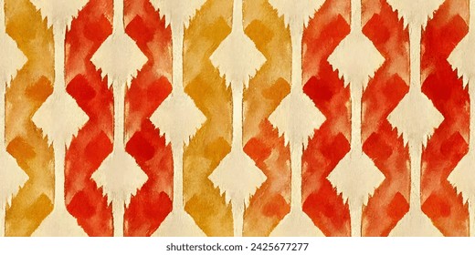 Ethnic abstract background art.Ikat tribal, boho tie die colors seamless wallpaper. Motif ethnic handmade beautiful Ikat art. Ethnic abstract floral pink background art.