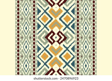 Ethnic abstract background art.Ikat tribal, boho tie die colors seamless wallpaper. Motif ethnic handmade beautiful Ikat art. Ethnic abstract floral saree background art.