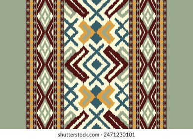 Ethnic abstract background art.Ikat tribal, boho tie die colors seamless wallpaper. Motif ethnic handmade beautiful Ikat art. Ethnic abstract floral saree background art.